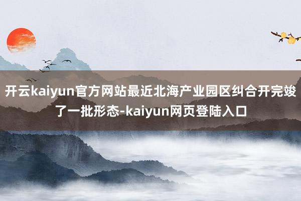 开云kaiyun官方网站最近北海产业园区纠合开完竣了一批形态-kaiyun网页登陆入口