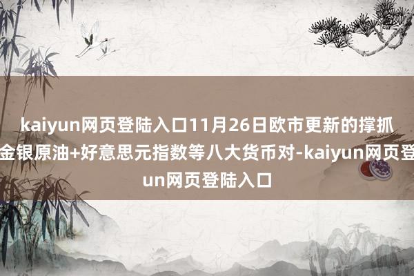 kaiyun网页登陆入口11月26日欧市更新的撑抓阻力：金银原油+好意思元指数等八大货币对-kaiyun网页登陆入口