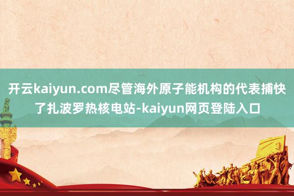 开云kaiyun.com尽管海外原子能机构的代表捕快了扎波罗热核电站-kaiyun网页登陆入口